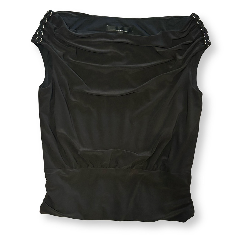 White House Black Market / Black Sleeveless Top With Cowl Neckline size Small